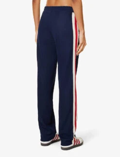 Side-stripe Straight-leg Mid-rise Jogging Bottoms -Selfridges Store R04205003 NAVY ALT03
