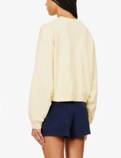 Tennis Graphic-print Cotton-jersey Jumper -Selfridges Store R04205022 ALMOND ALT03