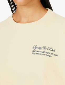 Tennis Graphic-print Cotton-jersey Jumper -Selfridges Store R04205022 ALMOND ALT04