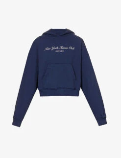 Tennis Club Logo-print Relaxed-fit Cotton Hoody