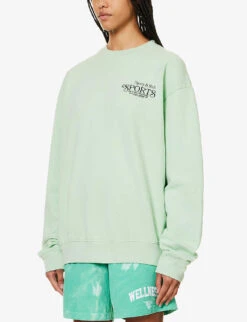 Bardot Club Logo-print Relaxed-fit Cotton-jersey Sweatshirt -Selfridges Store R04205103 THYMEBLACK ALT02