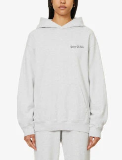 HWCNY Logo-print Relaxed-fit Cotton-blend Hoody -Selfridges Store R04205131 HEATHERGRAYNAVY ALT02