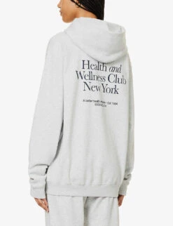 HWCNY Logo-print Relaxed-fit Cotton-blend Hoody -Selfridges Store R04205131 HEATHERGRAYNAVY ALT03