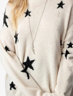 Zadig & Voltaire Markus Star-intarsia Knitted Cashmere Jumper -Selfridges Store R04207062 SUGAR ALT04